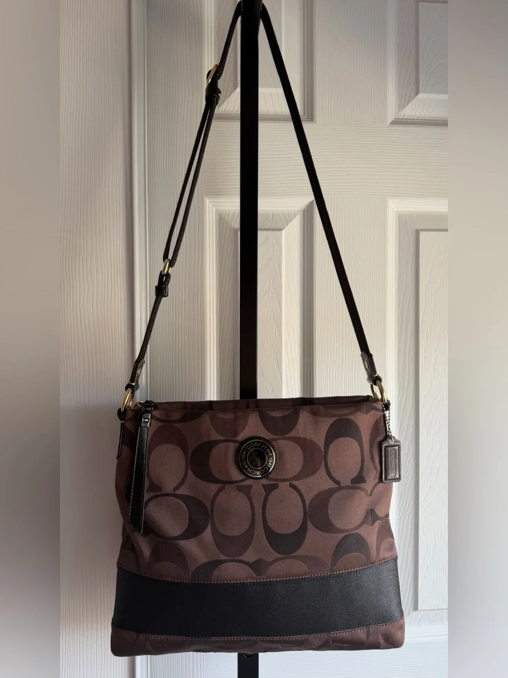 Coach Signature C Vintage Crossbody  1941 Shoulder Bag Brown Canvas